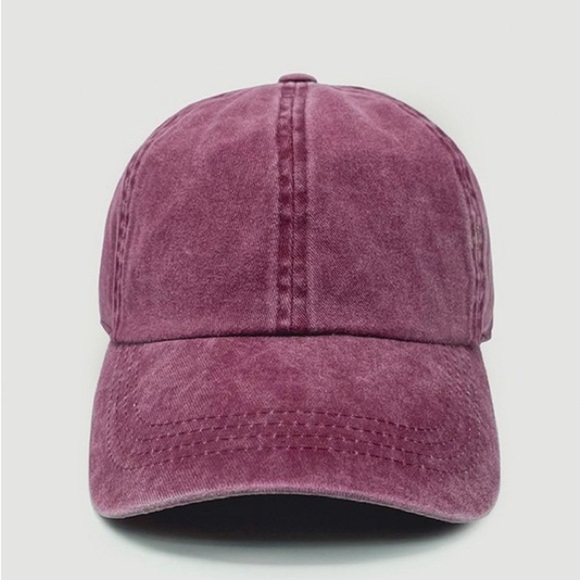 Accessories - Burgundy Vintage Baseball Cap